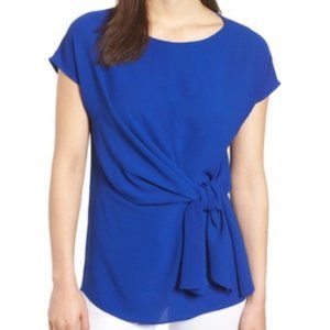 Gibson Royal Blue Tie Front Blouse Size PXXS